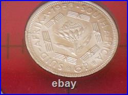 1953 South Africa Proof Set Elizabeth II Coronation Year 9 Coins Silver Crown
