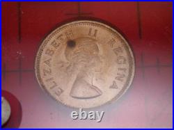 1953 South Africa Proof Set Elizabeth II Coronation Year 9 Coins Silver Crown