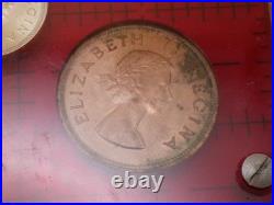 1953 South Africa Proof Set Elizabeth II Coronation Year 9 Coins Silver Crown