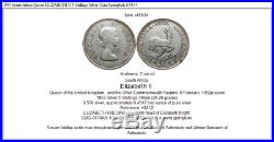 1953 South Africa Queen ELIZABETH II 5 Shillings Silver Coin Springbok i45534