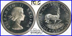 1953 South Africa Silver 5 Shillings PCGS PR66CAM CAMEO POP 7 ONLY 3 HIGHER