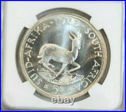 1953 South Africa Silver 5 Shillings Springbok Ngc Pl 67 Rare Pq Gem Bu Beauty