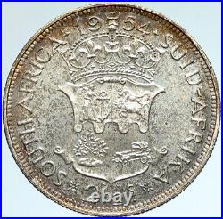 1954 SOUTH AFRICA UK Queen Elizabeth II OLD Silver 2 1/2 Shilling Coin i103354