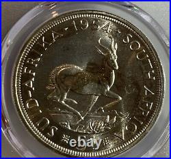 1954 South Africa 5 Shillings PCGS PL66 Silver Proof Coin Elizabeth II