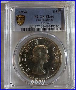 1954 South Africa 5 Shillings PCGS PL66 Silver Proof Coin Elizabeth II