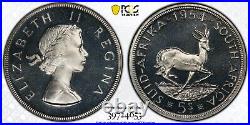 1954 South Africa 5 Shillings PCGS PR65+ CAM Silver Proof Coin Elizabeth II