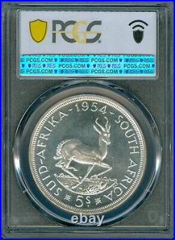 1954 South Africa 5 Shillings Pcgs Pl67 Mac Finest Grade & Spotless