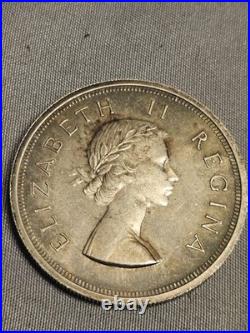 1954 South Africa 5 Shillings Silver/AU+/Low Mintage #1646