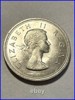 1954 South Africa 5 Shillings Silver/AU+/Low Mintage #1646