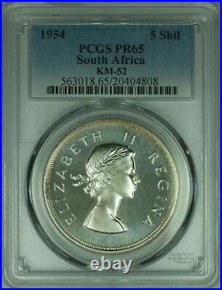 1954 South Africa 5 Shillings Silver Proof Coin KM-52 PCGS PR-65