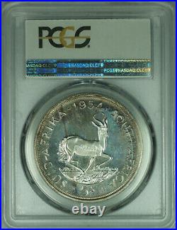 1954 South Africa 5 Shillings Silver Proof Coin KM-52 PCGS PR-65
