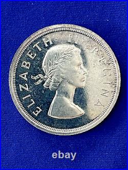 1954 South Africa 9 Coin Proof Set with Very Rare 5 Shillings Silver Coin