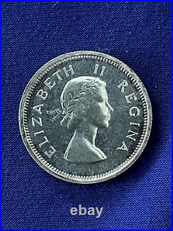 1954 South Africa 9 Coin Proof Set with Very Rare 5 Shillings Silver Coin