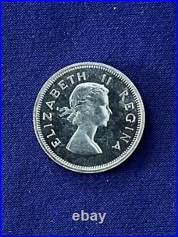 1954 South Africa 9 Coin Proof Set with Very Rare 5 Shillings Silver Coin