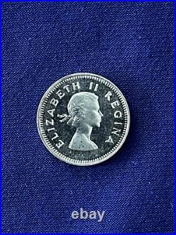 1954 South Africa 9 Coin Proof Set with Very Rare 5 Shillings Silver Coin