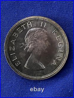 1954 South Africa 9 Coin Proof Set with Very Rare 5 Shillings Silver Coin