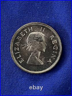 1954 South Africa 9 Coin Proof Set with Very Rare 5 Shillings Silver Coin