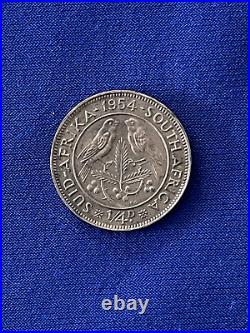 1954 South Africa 9 Coin Proof Set with Very Rare 5 Shillings Silver Coin