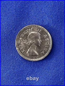 1954 South Africa 9 Coin Proof Set with Very Rare 5 Shillings Silver Coin