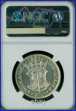 1954 South Africa Silver 2.5 Shillings Ngc Pf66 Mac Spotless