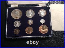 1954 south african 9 coin proof set original nice copper beautiful toning