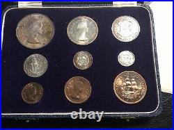 1954 south african 9 coin proof set original nice copper beautiful toning