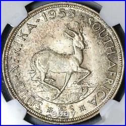 1955 NGC MS 63 South Africa 5 Shillings Elizabeth II Silver 40K Coin (21012806C)