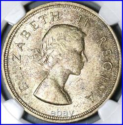 1955 NGC MS 63 South Africa 5 Shillings Elizabeth II Silver 40K Coin (21012806C)