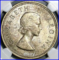 1955 NGC MS 63 South Africa 5 Shillings Elizabeth II Silver 40K Coin (21012806C)