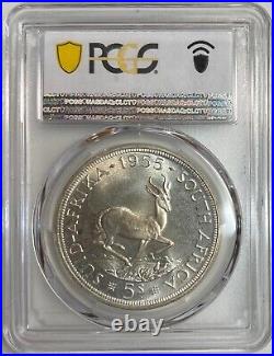 1955 South Africa 5 Shillings PCGS PL67 Silver Coin Springbok Elizabeth II