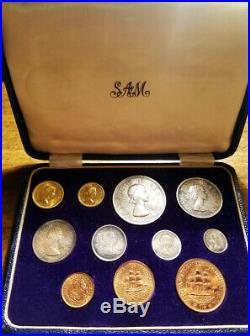 1955 South Africa Gold + Silver Long 11-coin Proof Set (mintage 600) Rare