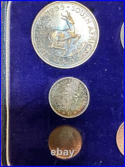 1955 South Africa Silver Proof Set With Original Velvet Box