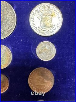 1955 South Africa Silver Proof Set With Original Velvet Box