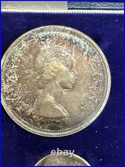 1955 South Africa Silver Proof Set With Original Velvet Box