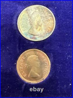 1955 South Africa Silver Proof Set With Original Velvet Box