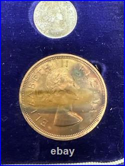 1955 South Africa Silver Proof Set With Original Velvet Box