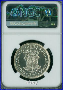 1956 South Africa Silver 2.5 Shillings Ngc Pf66 Mac 2nd Finest Mac Spotless