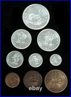 1957 Silver South Africa 9 Coin Choice Proof Set Km# Ps39 Only 750 Made