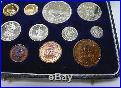 1957 South AFRICA Proof Set 11 Coins, 1 &2 Rand. 35 oz Gold only 380 MINTED key