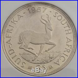 1957 South Africa 5 Shillings KM# 52 Proof Silver Crown NGC PF66 2nd Top RARE