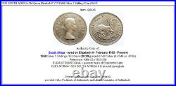 1958 SOUTH AFRICA Old Queen Elizabeth II VINTAGE Silver 5 Shillings Coin i96645