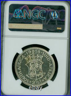 1958 South Africa Silver 2.5 Shillings Ngc Pf-66 Mac Spotless 985 Minted Rare