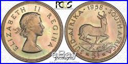 1958 South Africa Silver 5 Shillings PCGS MS64 POP 7 ONLY 1 HIGHER
