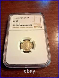 1959 South Africa 3 Pence. NGC PF 63