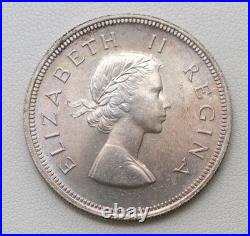 1959 South Africa Queen Elizabeth Half Crown Uncirculated Coin /F28