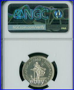 1959 South Africa Silver Shilling Ngc Pf64 Mac Spotless 900 Minted Rare