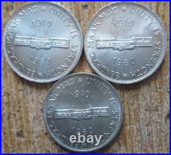 1960 Lot Of 3 South Africa 5 Shilling 50 Years Of The Union. 5 Silver 84.5 Grams