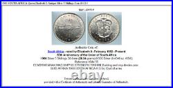 1960 SOUTH AFRICA Queen Elizabeth II Antique Silver 5 Shillings Coin i84114