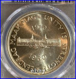 1960 South Africa 5 Shillings Silver Coin Pcgs Ms63