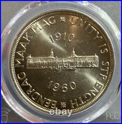 1960 South Africa 5 Shillings Silver Coin Pcgs Ms63